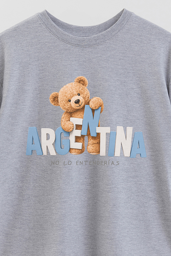 REMERA OVER ESTAMPADA TEDDY ARG NO LO ENTENDERIAS
