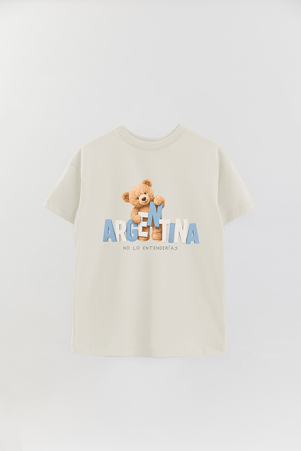 REMERA OVER ESTAMPADA TEDDY ARG NO LO ENTENDERIAS