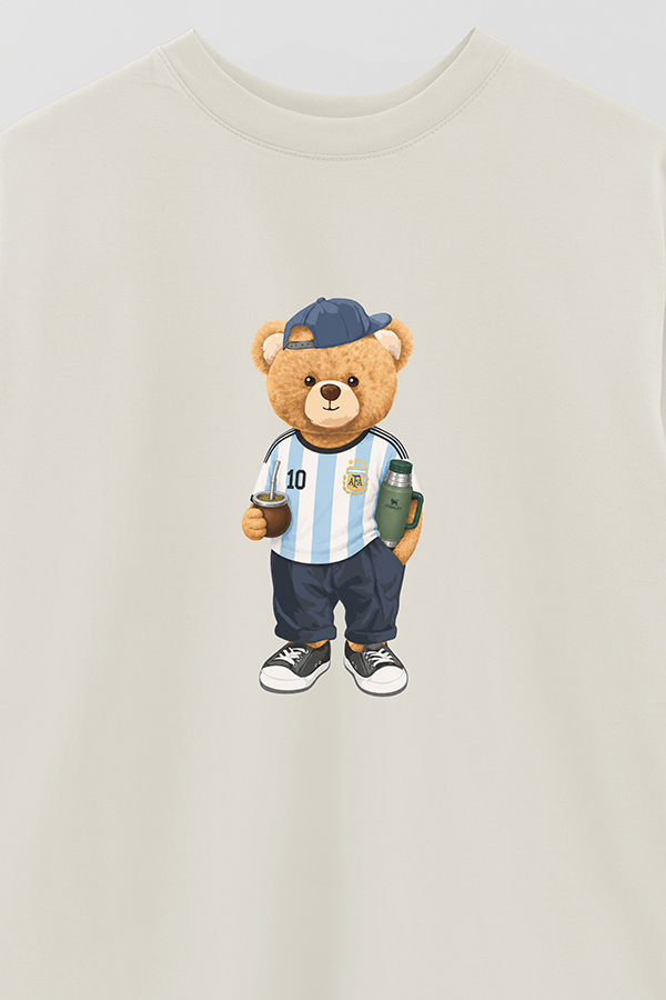 REMERA OVER ESTAMPADA TEDDY ARG MATE