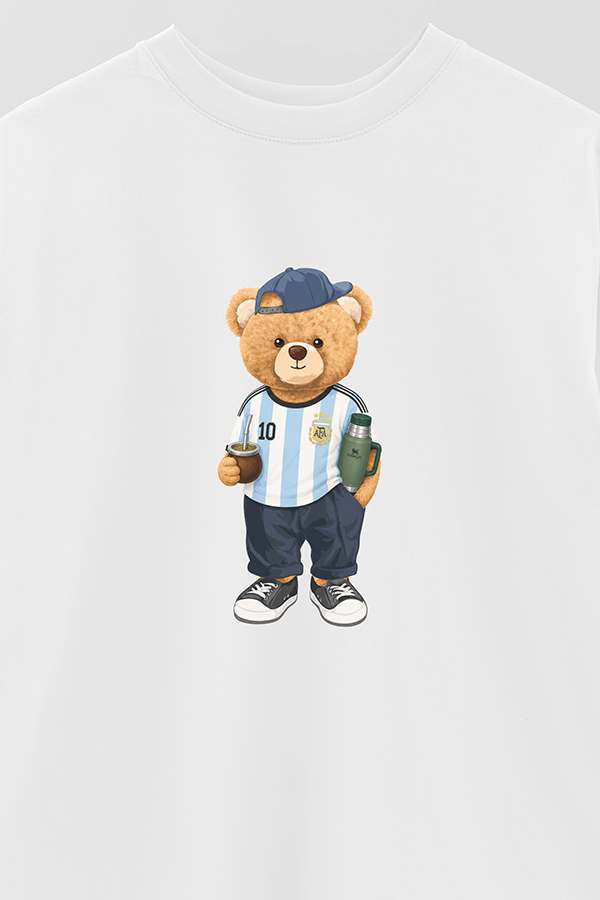 REMERA OVER ESTAMPADA TEDDY ARG MATE