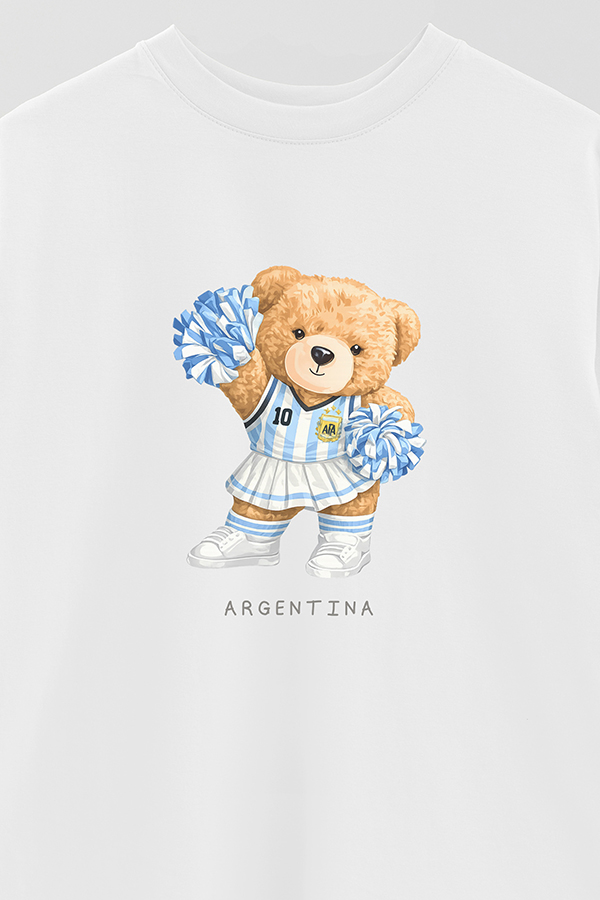 REMERA OVER ESTAMPADA TEDDY ARG HINCHADA
