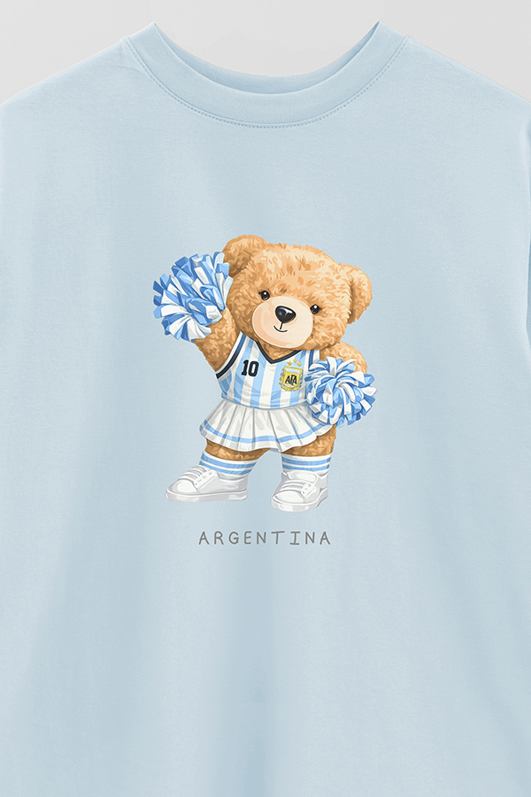 REMERA OVER ESTAMPADA TEDDY ARG HINCHADA