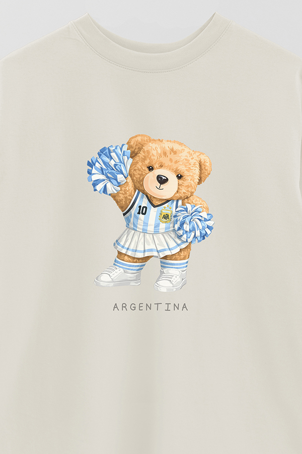 REMERA OVER ESTAMPADA TEDDY ARG HINCHADA