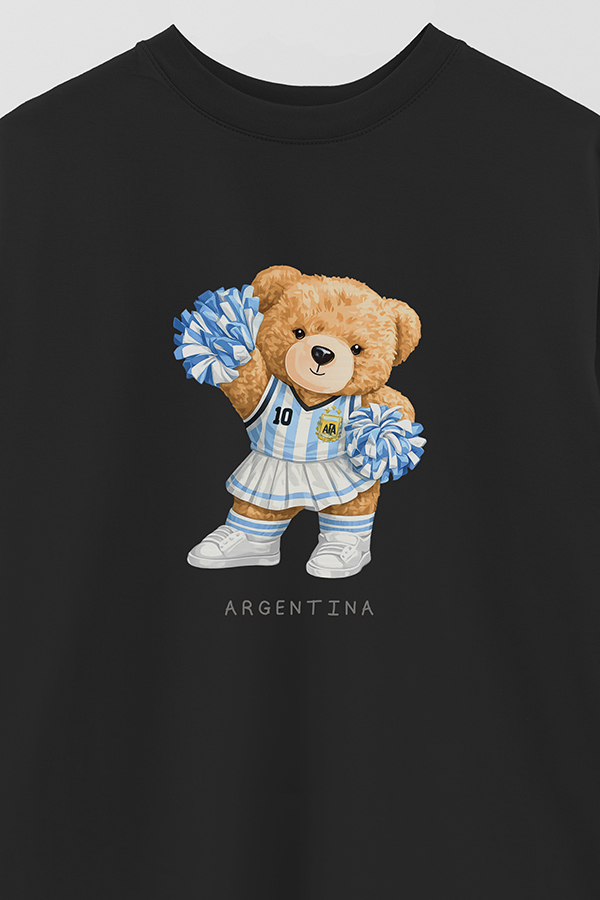 REMERA OVER ESTAMPADA TEDDY ARG HINCHADA