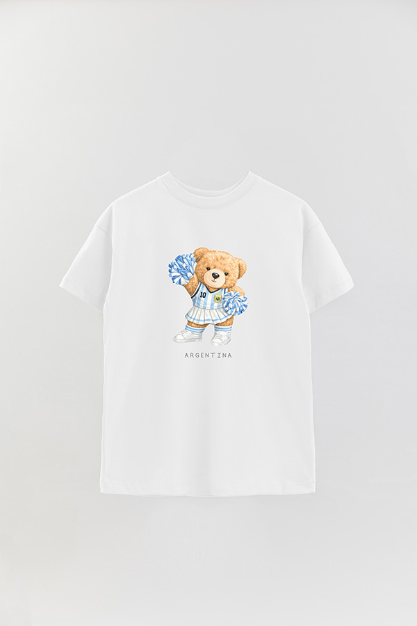 REMERA OVER ESTAMPADA TEDDY ARG HINCHADA