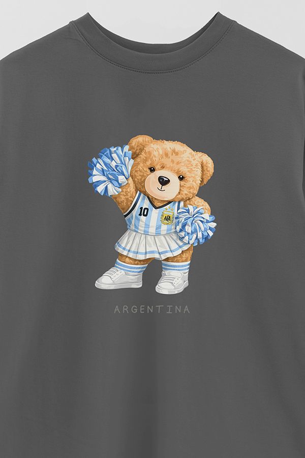 REMERA OVER ESTAMPADA TEDDY ARG HINCHADA