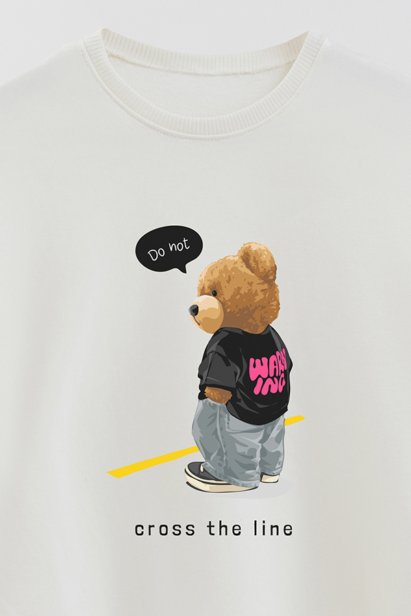 BUZO RUSTICO KIDS TEDDY DO NOT CROSS THE LINE