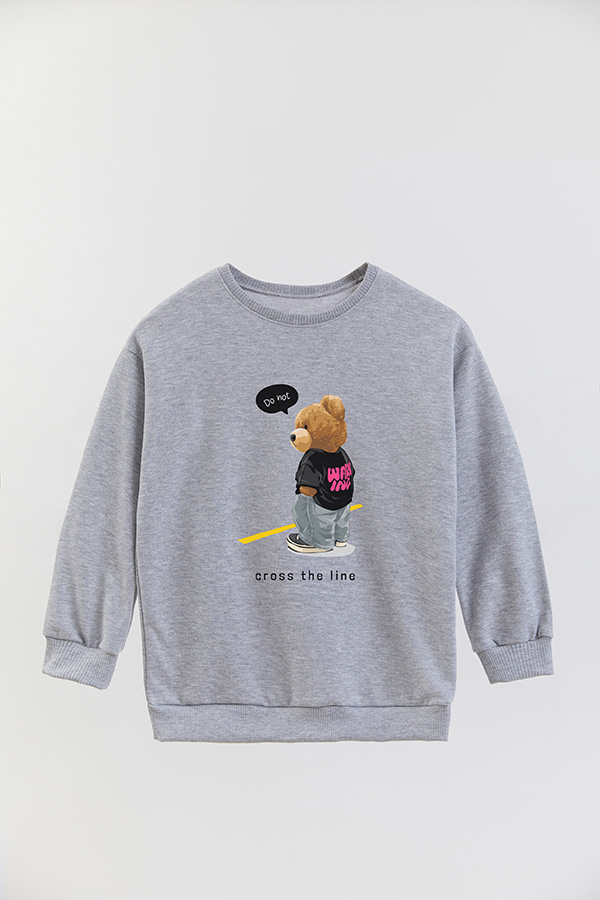 BUZO RUSTICO KIDS TEDDY DO NOT CROSS THE LINE