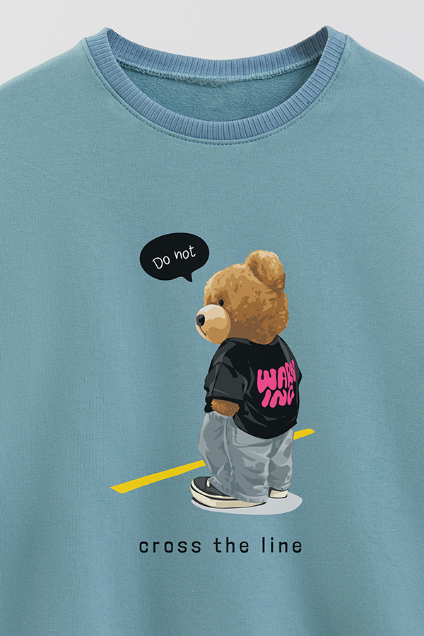 BUZO RUSTICO KIDS TEDDY DO NOT CROSS THE LINE