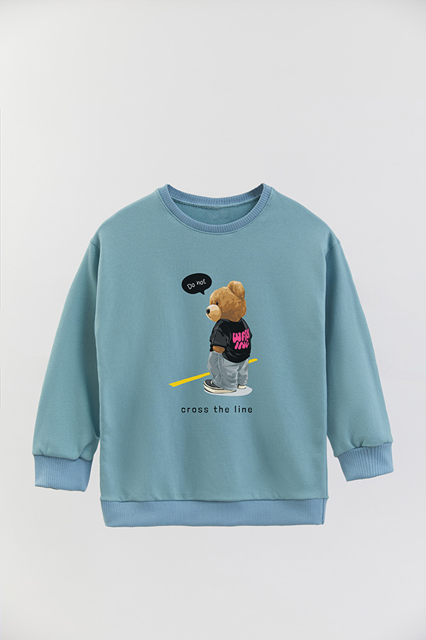 BUZO RUSTICO KIDS TEDDY DO NOT CROSS THE LINE