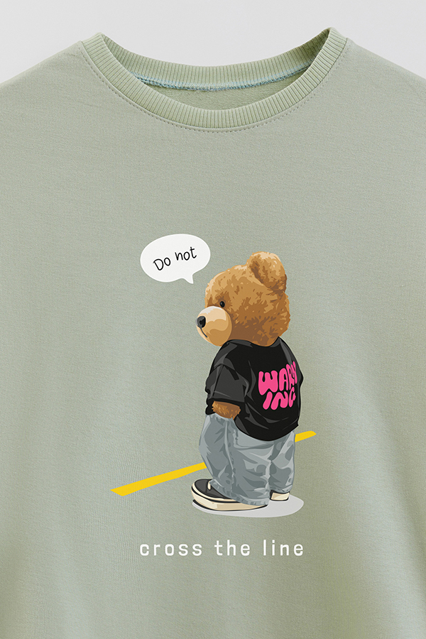 BUZO RUSTICO KIDS TEDDY DO NOT CROSS THE LINE