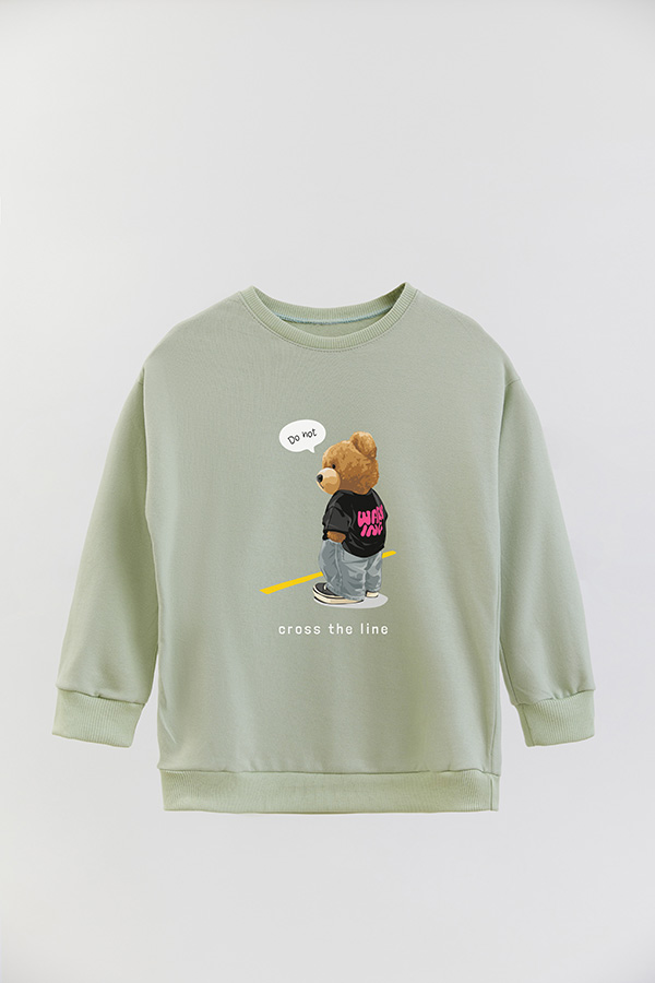 BUZO RUSTICO KIDS TEDDY DO NOT CROSS THE LINE