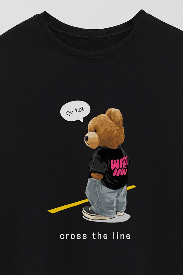 BUZO RUSTICO KIDS TEDDY DO NOT CROSS THE LINE