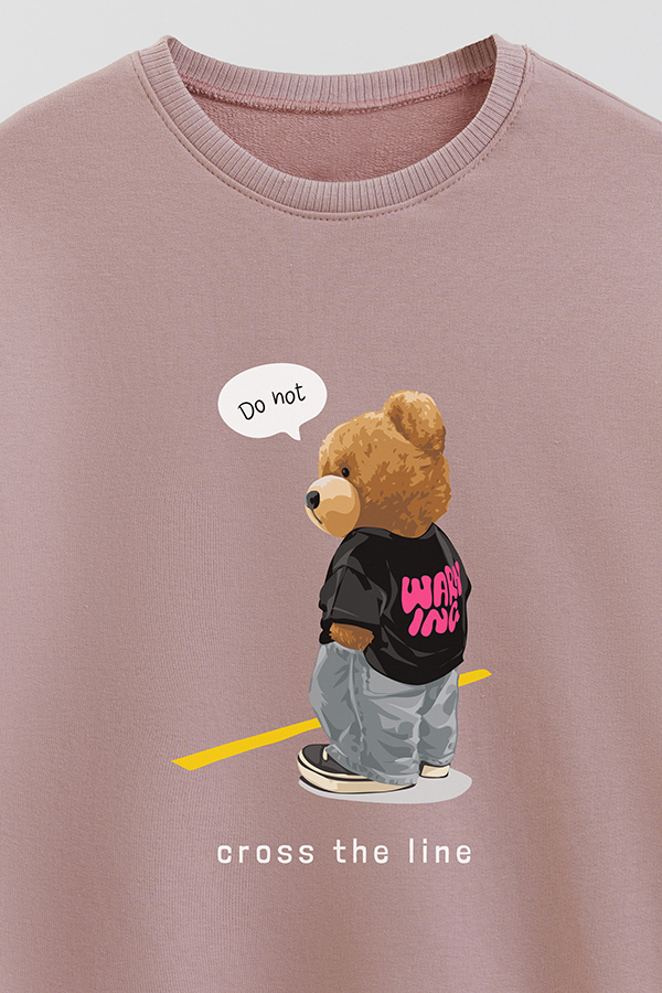 BUZO RUSTICO KIDS TEDDY DO NOT CROSS THE LINE