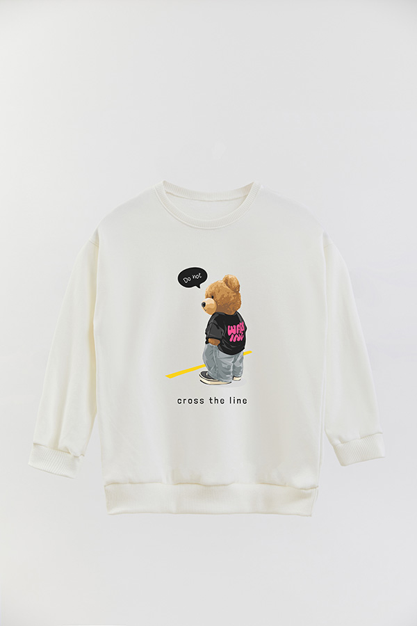 BUZO RUSTICO KIDS TEDDY DO NOT CROSS THE LINE