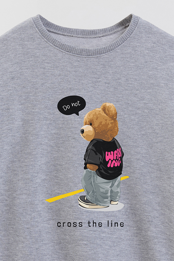 BUZO RUSTICO KIDS TEDDY DO NOT CROSS THE LINE