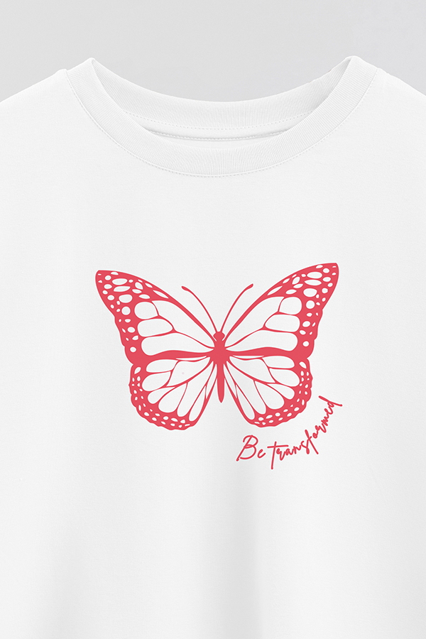 REMERA CROP ESTAMPADA RED BE TRANSFORMED