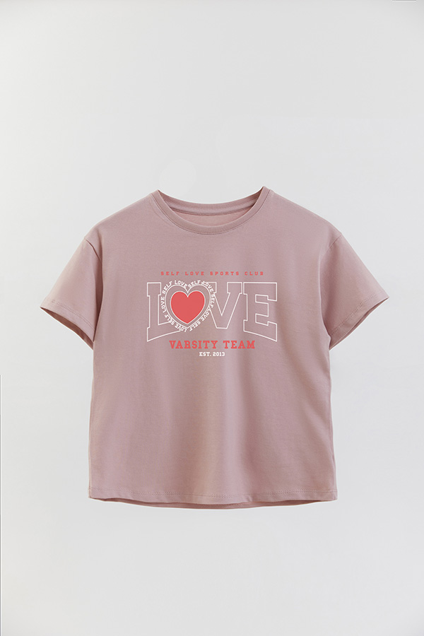 REMERA GIRL OVER LOVE VARSITY