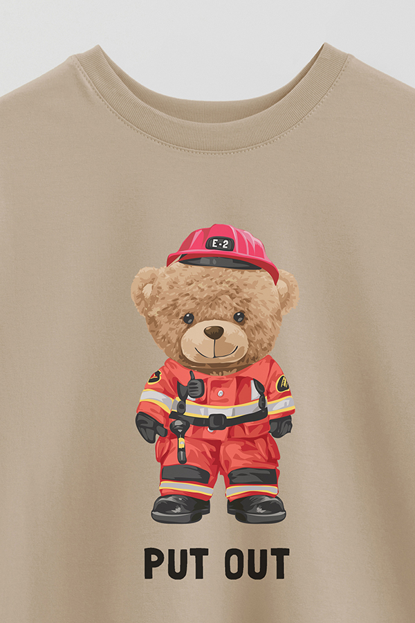 REMERA OVER ESTAMPADA UNISEX TEDDY PUT OUT