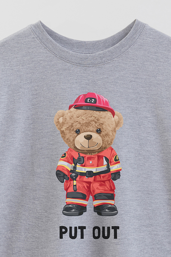 REMERA OVER ESTAMPADA UNISEX TEDDY PUT OUT
