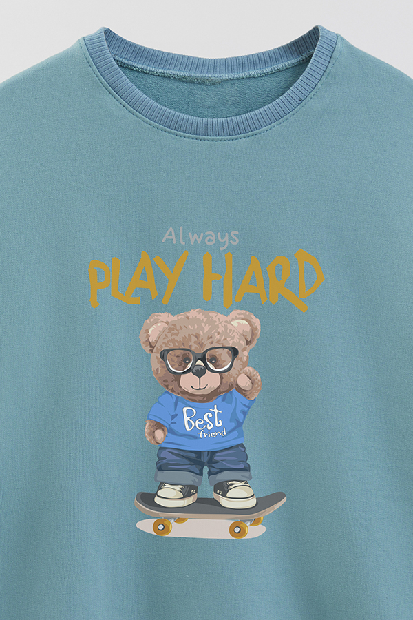 BUZO RUSTICO KIDS TEDDY ALWAYS PLAY HARD