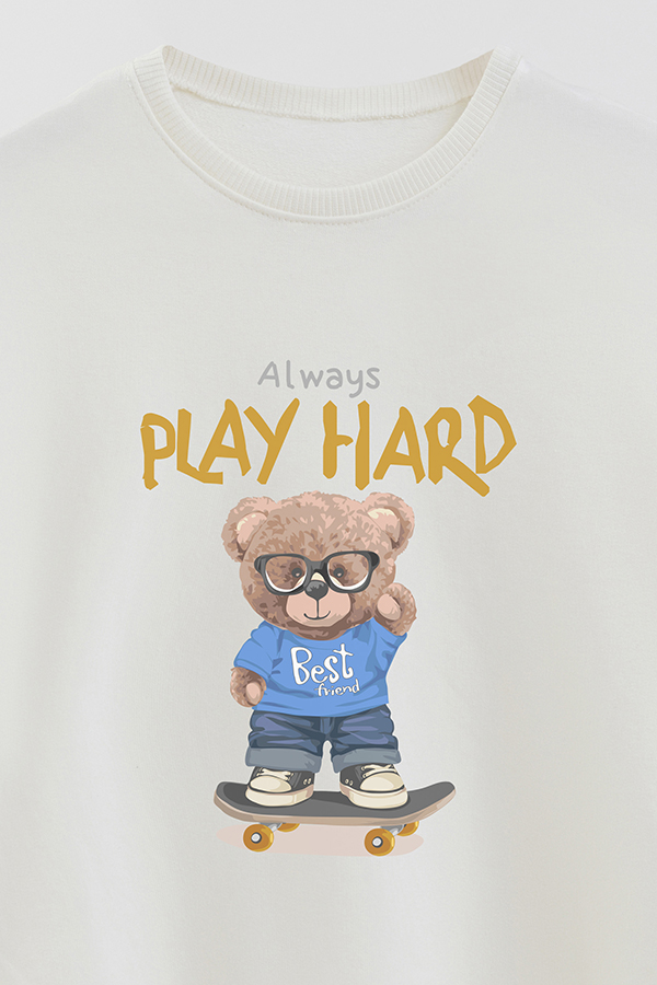 BUZO RUSTICO KIDS TEDDY ALWAYS PLAY HARD