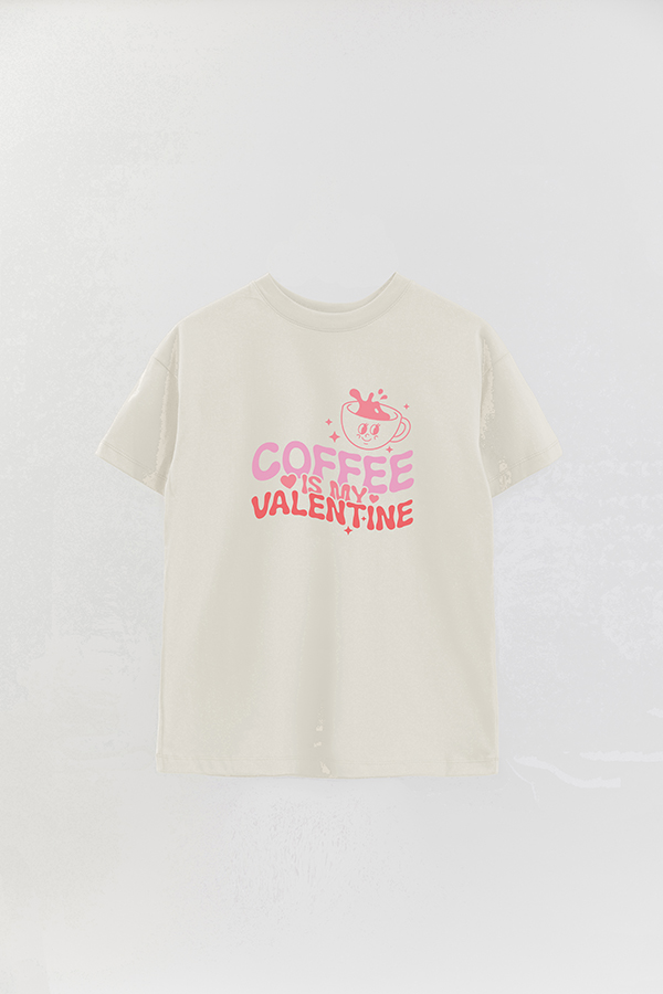 REMERA OVER ESTAMPADA FUNNY VALENTINE COFFEE