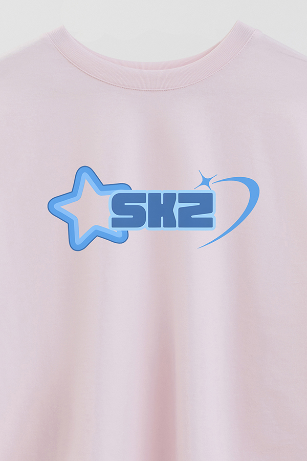 REMERA CROP ESTAMPADA SKZ AZUL