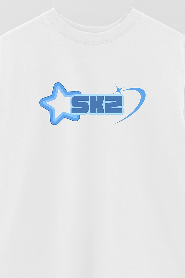 REMERA OVER ESTAMPADA SKZ AZUL
