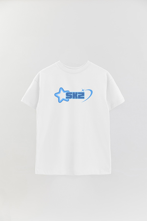 REMERA OVER ESTAMPADA SKZ AZUL