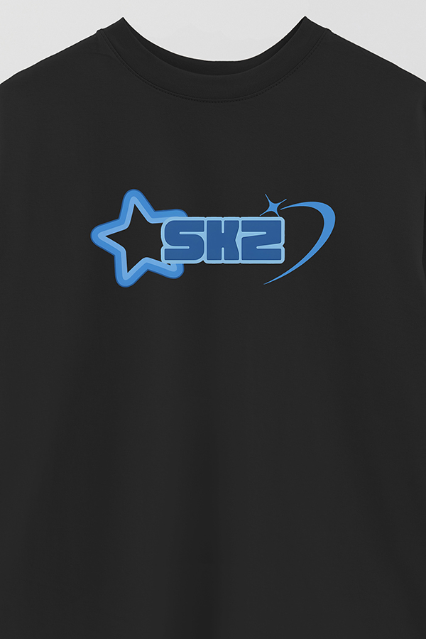 REMERA OVER ESTAMPADA SKZ AZUL