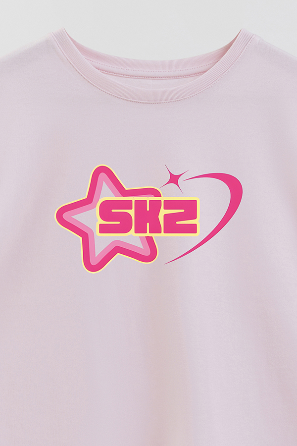 REMERA KID OVERSIZE SKZ ROSA
