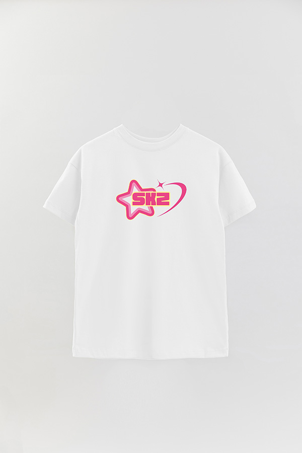 REMERA OVER ESTAMPADA SKZ ROSA