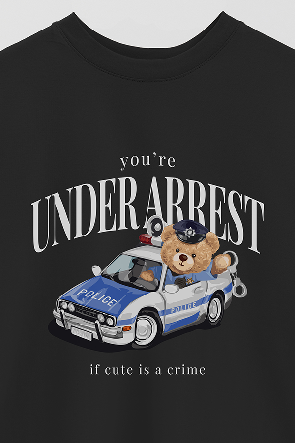 REMERA OVER ESTAMPADA UNISEX TEDDY CRIME