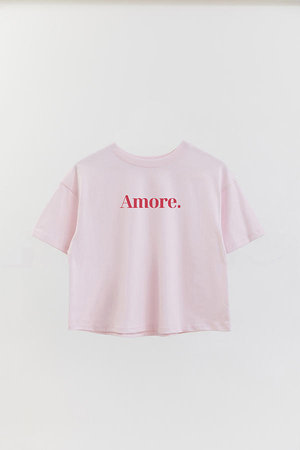 REMERA CROP ESTAMPADA PINK AMORE