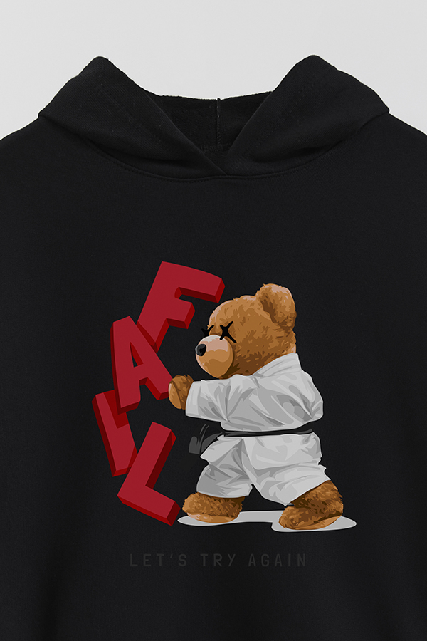 HOODIE RÚSTICO BOY TEDDY LET'S TRY AGAIN