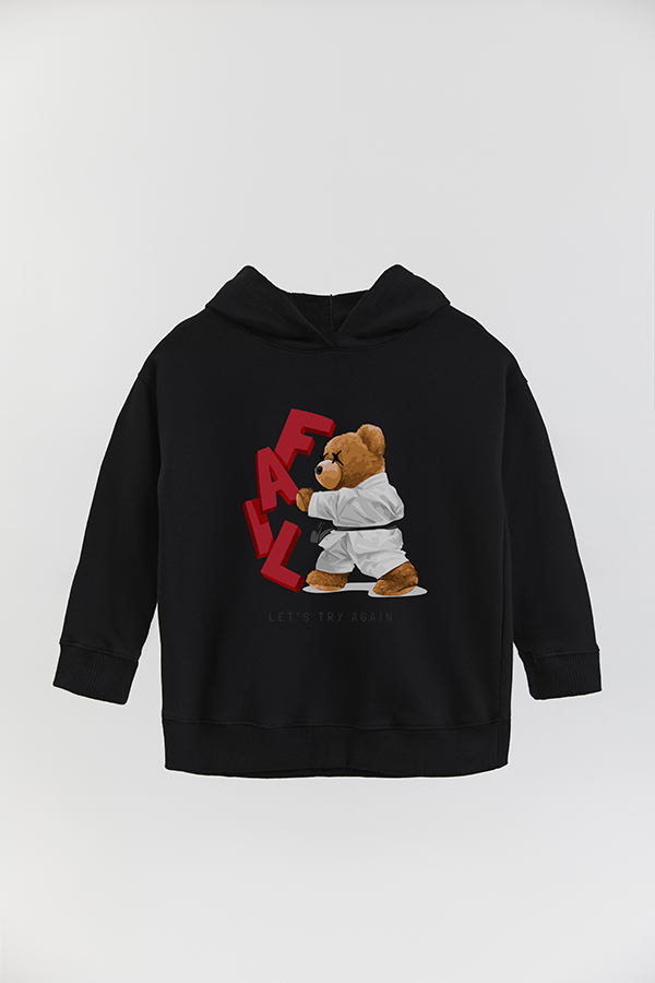 HOODIE RÚSTICO BOY TEDDY LET'S TRY AGAIN