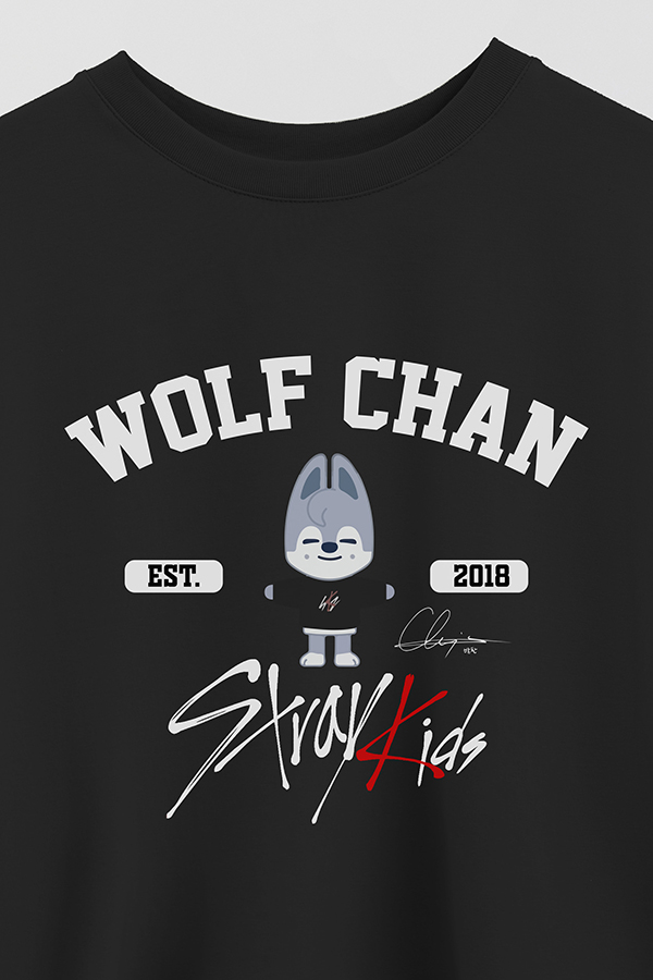 REMERA CROP ESTAMPADA SKZOO WOLF CHAN