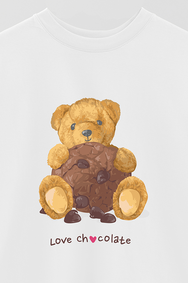 REMERA OVER ESTAMPADA UNISEX TEDDY COOKIE