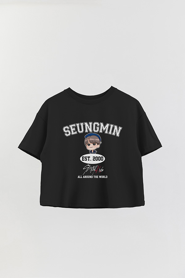 REMERA CROP ESTAMPADA SKZ VST SEUNGMIN