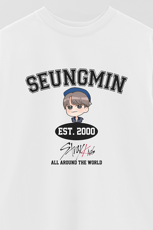 REMERA OVER ESTAMPADA SKZ VST SEUNGMIN
