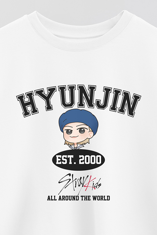 REMERA CROP ESTAMPADA SKZ VST HYUNJIN