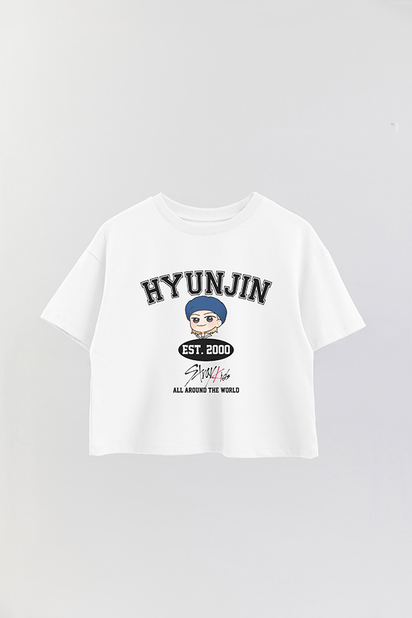 REMERA CROP ESTAMPADA SKZ VST HYUNJIN