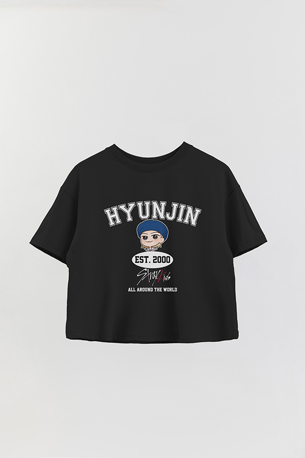 REMERA CROP ESTAMPADA SKZ VST HYUNJIN
