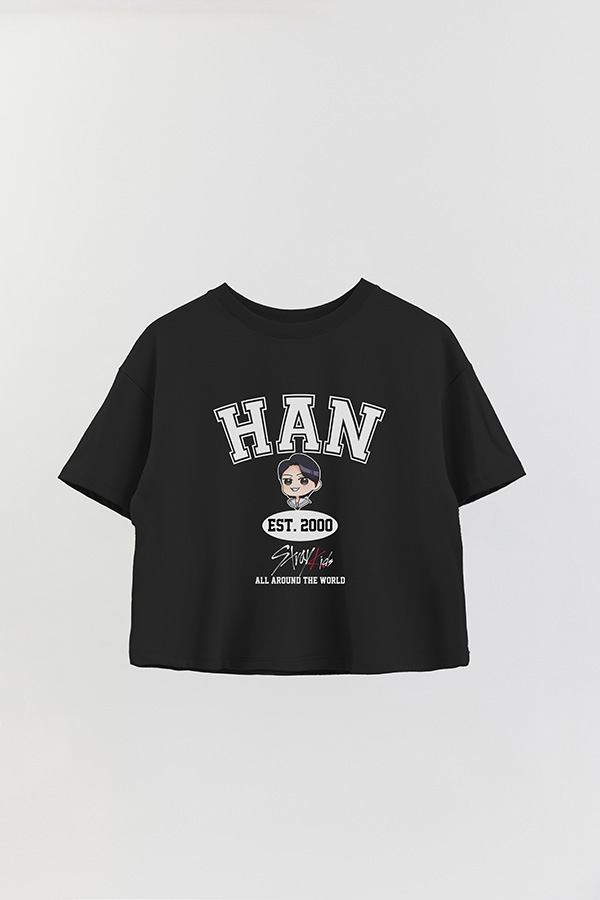 REMERA CROP ESTAMPADA SKZ VST HAN