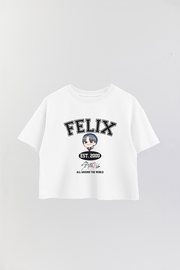 REMERA CROP ESTAMPADA SKZ VST FELIX
