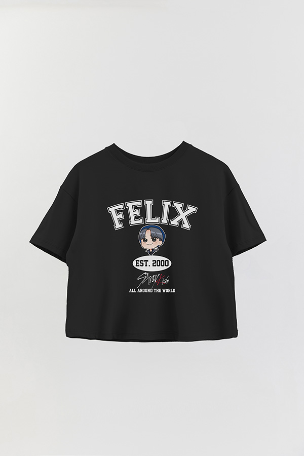 REMERA CROP ESTAMPADA SKZ VST FELIX