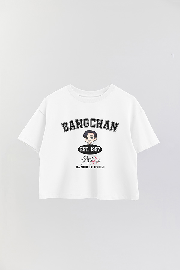 REMERA CROP ESTAMPADA SKZ VST BANGCHAN
