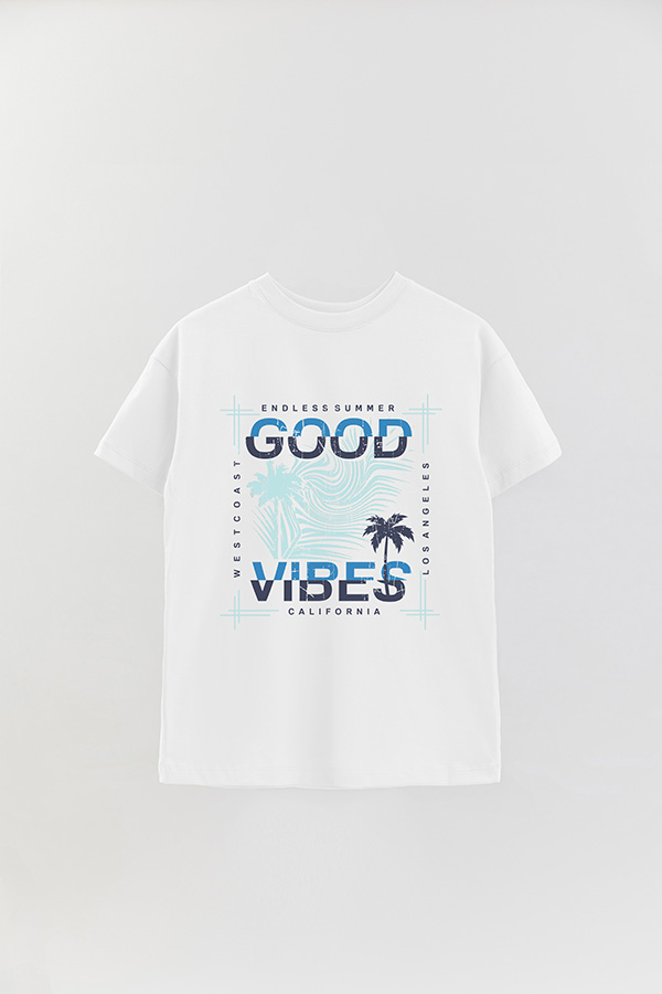 REMERA OVER ESTAMPADA GOOD VIBES