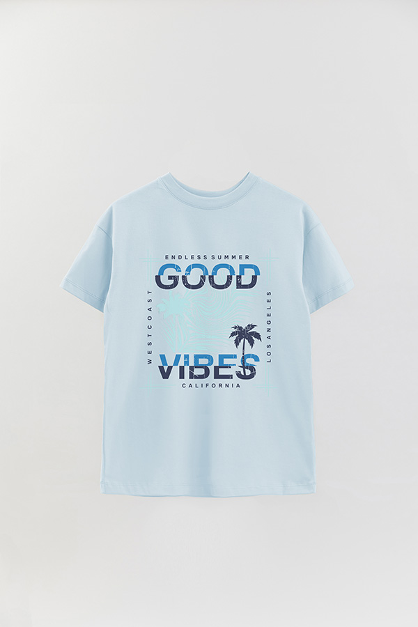 REMERA OVER ESTAMPADA GOOD VIBES